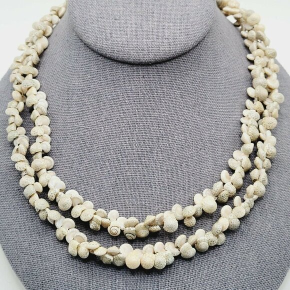 Infinity Strand Shell Necklace BOHO Bohemian Tiny Shells 18" Drop No Clasp Beach - Picture 6 of 8